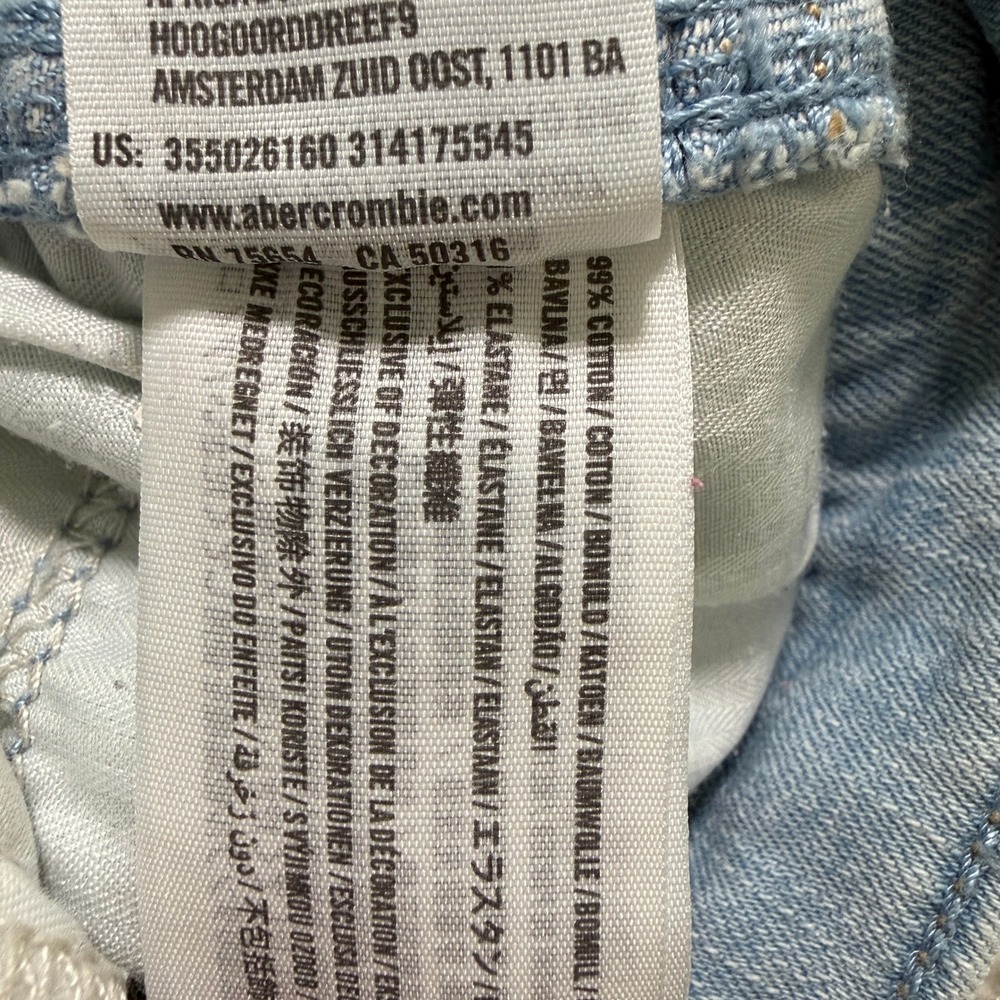 Hollister Vintage Boyfriend Jeans Wms 3 /W26 Light Blue Distressed Ripped Denim - Picture 4 of 11